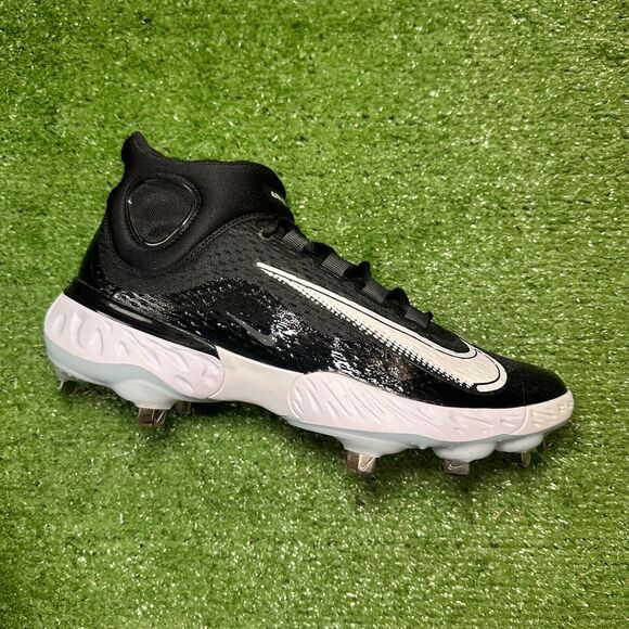Nike Alpha Huarache Elite 4 Mid Black Baseball Cleats DJ6520-001 Men's Size 11 - Picture 1 of 8